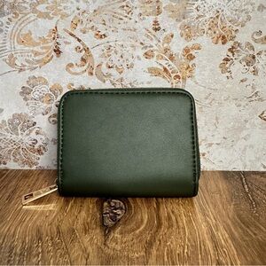 Green Faux Leather Mini Wallet